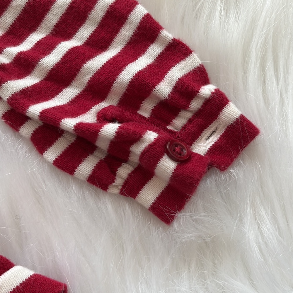 baby GAP red and white riffle sweater 3-6 months 12mos cute details red buttons - Picture 7 of 7